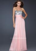 Picture of: Flowing Chiffon Prom Dress with Hand Beaded Top in Pink, Style: 17909, Detail Picture 1