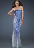 Picture of: Fitted Strapless Sequin Gown with Ombre Front Design in Silver, Style: 17915, Main Picture