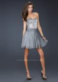 Picture of: Sexy Chiffon Cocktail Dress with Beaded Bust in Silver, Style: 17953, Detail Picture 4