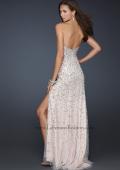 Picture of: Full Length Strapless Sweetheart Gown with Hand Beading in Nude, Style: 17975, Back Picture