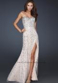 Picture of: Full Length Strapless Sweetheart Gown with Hand Beading in Nude, Style: 17975, Detail Picture 1