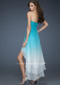 Picture of: Strapless Ombre Prom Dress with High Low Hemline in Blue, Style: 18049, Back Picture