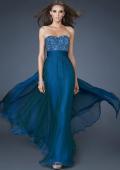 Picture of: A-line Chiffon Dress with Beaded One Shoulder Strap in Blue, Style: 18066, Main Picture
