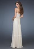 Picture of: Strapless Jeweled Prom Gown with Chiffon Overlay in Nude, Style: 18069, Back Picture