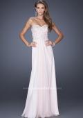 Picture of: Strapless Jeweled Prom Gown with Chiffon Overlay in Pink, Style: 18069, Detail Picture 1
