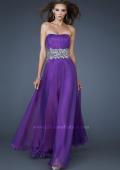 Picture of: Strapless Gown with Dramatic Waist and Rhinestones in Purple, Style: 18123, Detail Picture 1
