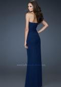 Picture of: Chic Strapless Net Gown with Ruched Top and Gathering in Blue, Style: 18160, Back Picture