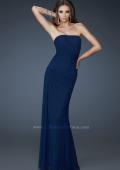 Picture of: Chic Strapless Net Gown with Ruched Top and Gathering in Blue, Style: 18160, Detail Picture 1