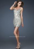 Picture of: Fitted Cocktail Dress with Rhinestones and Sequins in Silver, Style: 18167, Main Picture