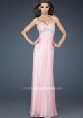 Picture of: Long Chiffon Dress with Sequin Bodice and Empire Waist in Pink, Style: 18198, Main Picture