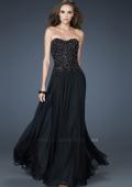 Picture of: Strapless Evening Gown with Bead Encrusted Bodice in Black, Style: 18199, Main Picture