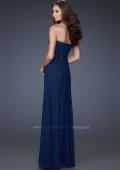 Picture of: Chic Net Prom Dress with Belted Empire Waist in Blue, Style: 18257, Back Picture