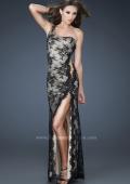 Picture of: Sexy Lace Gown with High Slit and Scalloped Hem in Black, Style: 18263, Main Picture