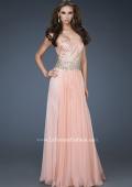 Picture of: Strapless Chiffon Gown with Beaded Bodice and Rhinestones in Orange, Style: 18273, Main Picture