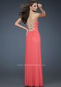 Picture of: Strapless Net Gown with Strappy Back and Rhinestones in Orange, Style: 18277, Back Picture
