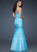 Picture of: Sweetheart Neckline Net Prom Gown with Trumpet Skirt in Blue, Style: 18286, Back Picture
