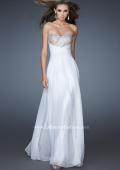 Picture of: Strapless Chiffon Gown with Fitted Empire Waist in White, Style: 18304, Main Picture