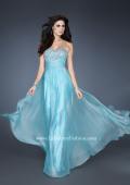Picture of: Strapless Chiffon Gown with Fitted Empire Waist in Blue, Style: 18304, Detail Picture 1