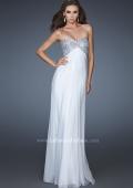 Picture of: Sequined Bodice Prom Dress with Cut Out Back in White, Style: 18313, Main Picture