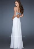 Picture of: Sequined Bodice Prom Dress with Cut Out Back in White, Style: 18313, Back Picture