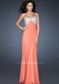 Picture of: Sequined Bodice Prom Dress with Cut Out Back in Orange, Style: 18313, Detail Picture 3