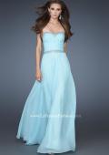 Picture of: Chiffon Prom Gown with Pleats, Sequins, and Rhinestones in Blue, Style: 18325, Main Picture