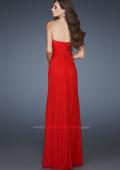 Picture of: Pleated Net Prom Gown with Rhinestone Bodice in Red, Style: 18331, Back Picture