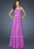 Picture of: Simple Strapless Chiffon Dress with Beaded Waist in Purple, Style: 18332, Detail Picture 2