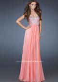 Picture of: Embellished Long Prom Dress with Sequined Bodice in Orange, Style: 18342, Main Picture
