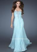 Picture of: Rhinestone Encrusted Dress with Vintage Inspired Pattern in Blue, Style: 18347, Main Picture