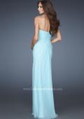 Picture of: Rhinestone Encrusted Dress with Vintage Inspired Pattern in Blue, Style: 18347, Back Picture