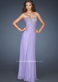 Picture of: Rhinestone Encrusted Dress with Vintage Inspired Pattern in Purple, Style: 18347, Detail Picture 1