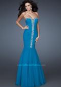 Picture of: Strapless Mermaid Gown with Rhinestone Neckline in Blue, Style: 18366, Main Picture