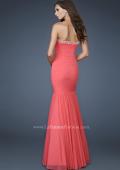 Picture of: Strapless Mermaid Gown with Rhinestone Neckline in Orange, Style: 18366, Back Picture
