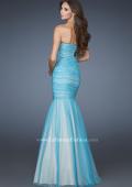 Picture of: Trumpet Style Prom Dress with Rhinestone Bodice in Blue, Style: 18372, Back Picture