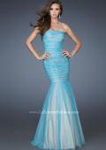 Picture of: Trumpet Style Prom Dress with Rhinestone Bodice in Blue, Style: 18372, Detail Picture 1