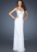 Picture of: Empire Waist Prom Dress with Sequin Design and Cut Outs in White, Style: 18390, Detail Picture 2