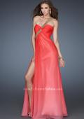 Picture of: One Shoulder Prom Dress with High Front Slit and Beads in Orange, Style: 18398, Main Picture