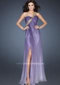 Picture of: One Shoulder Prom Dress with High Front Slit and Beads in Purple, Style: 18398, Detail Picture 1