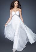 Picture of: A-line Chiffon Gown with Pleated Bodice and Empire Waist in White, Style: 18401, Main Picture