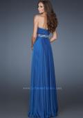Picture of: A-line Chiffon Gown with Pleated Bodice and Empire Waist in Blue, Style: 18401, Back Picture