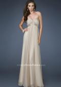 Picture of: A-line Chiffon Gown with Pleated Bodice and Empire Waist in Nude, Style: 18401, Detail Picture 3