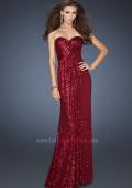 Picture of: Sequin Prom Gown Gathered Sweetheart Neckline in Red, Style: 18414, Back Picture