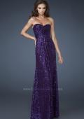 Picture of: Sequin Prom Gown Gathered Sweetheart Neckline in Purple, Style: 18414, Detail Picture 2
