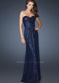 Picture of: Sequin Prom Gown Gathered Sweetheart Neckline in Blue, Style: 18414, Detail Picture 3