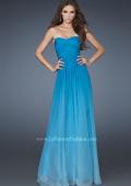 Picture of: Chiffon Prom Dress with Back Bow Detailing in Blue, Style: 18415, Main Picture