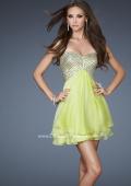 Picture of: Flirty Cocktail Dress with Layered Chiffon Skirt in Green, Style: 18418, Main Picture