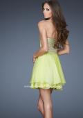 Picture of: Flirty Cocktail Dress with Layered Chiffon Skirt in Green, Style: 18418, Back Picture