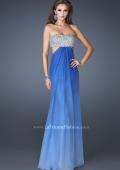 Picture of: Strapless Chiffon Dress with Beaded Bodice and Cut Outs in Blue, Style: 18429, Main Picture