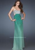 Picture of: Strapless Chiffon Dress with Beaded Bodice and Cut Outs in Green, Style: 18429, Detail Picture 2